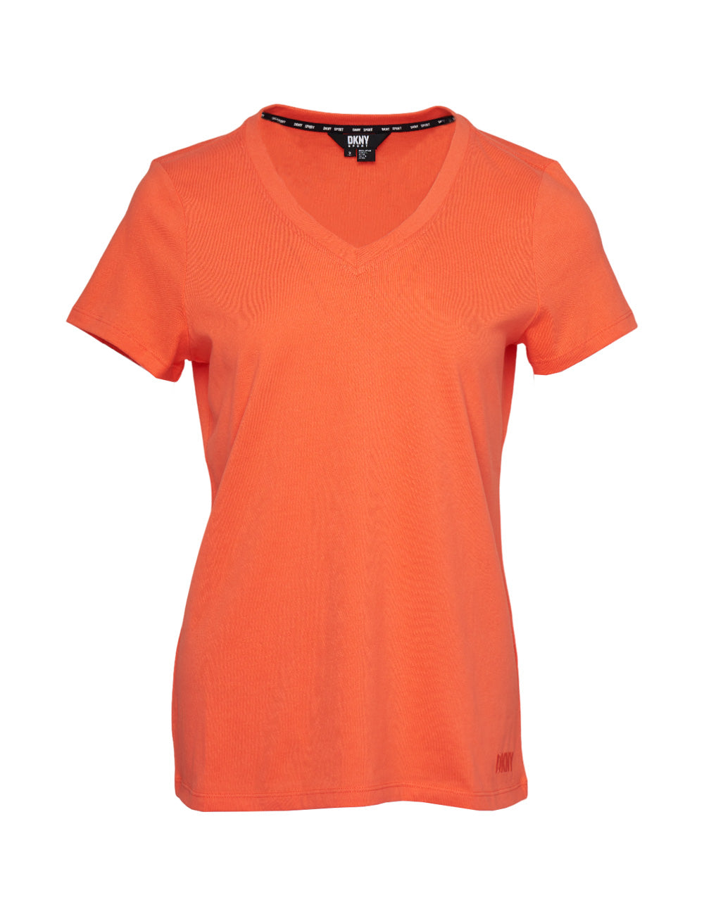 Micro Peach Solid V-Neck Tee