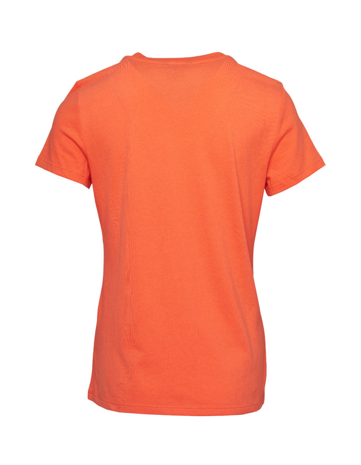 Micro Peach Solid V-Neck Tee