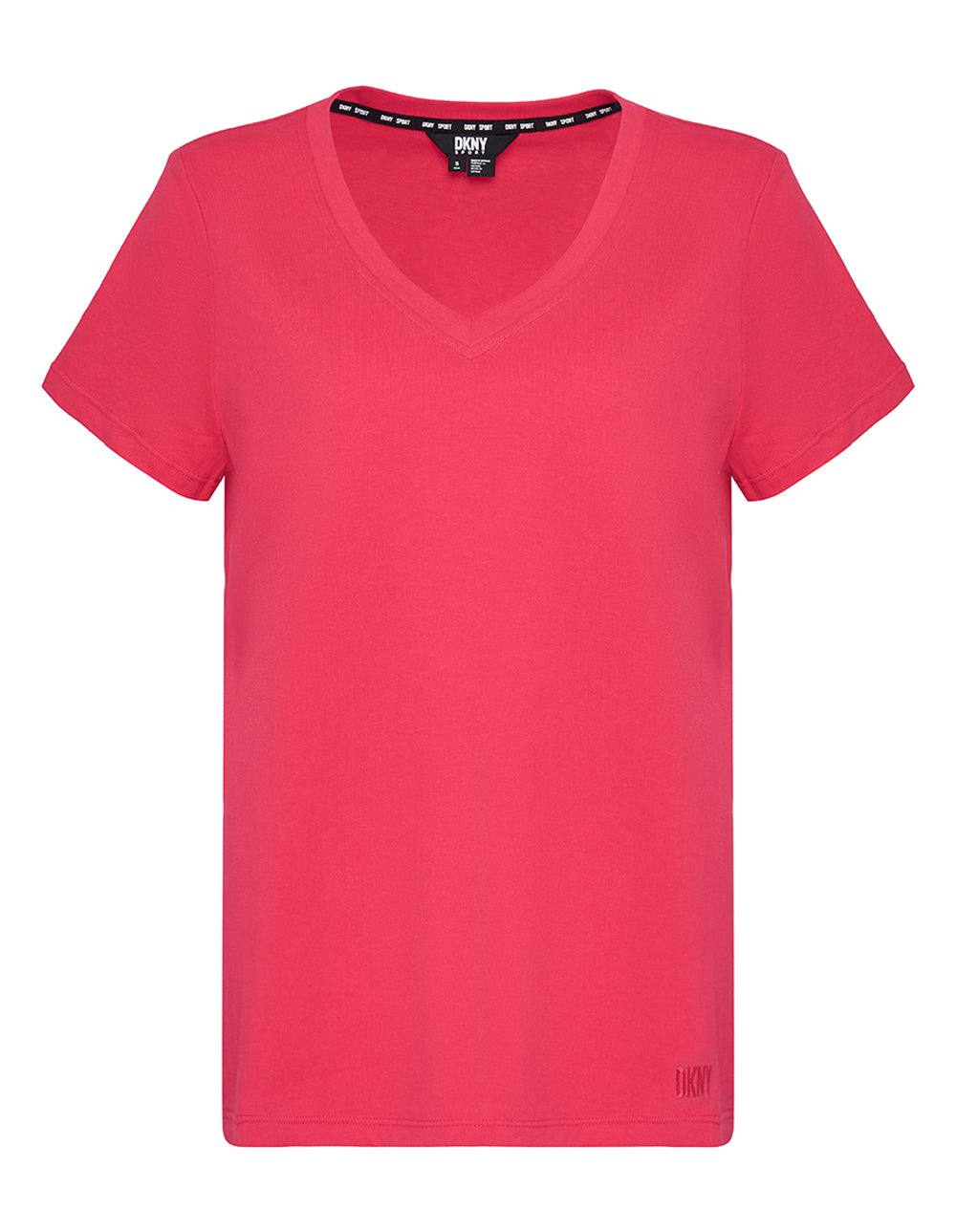 Micro Peach Solid V-Neck Tee