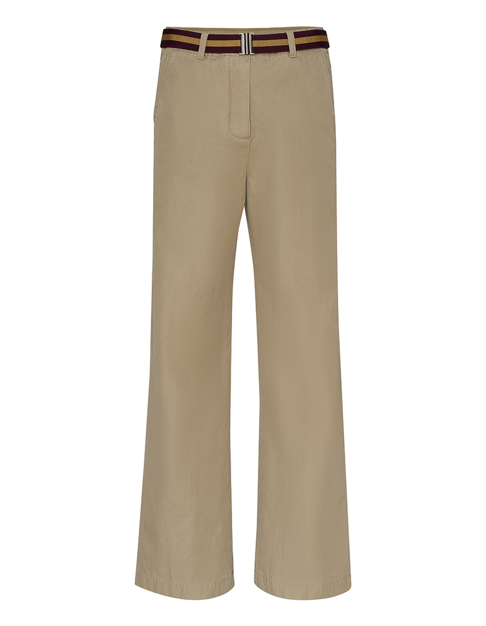 Stone Washed Cotton Chino Straight Pants