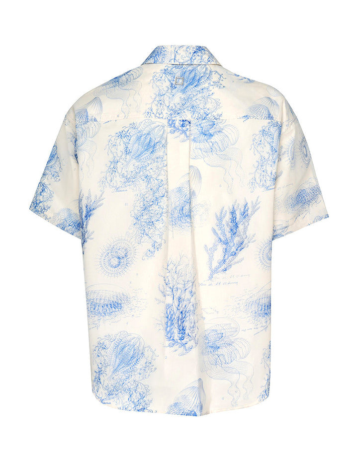 Mens White Shirt With Ocean