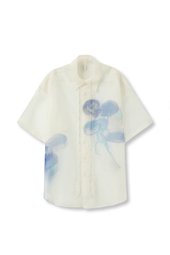 Mens Shirt With Blue Jellyfish