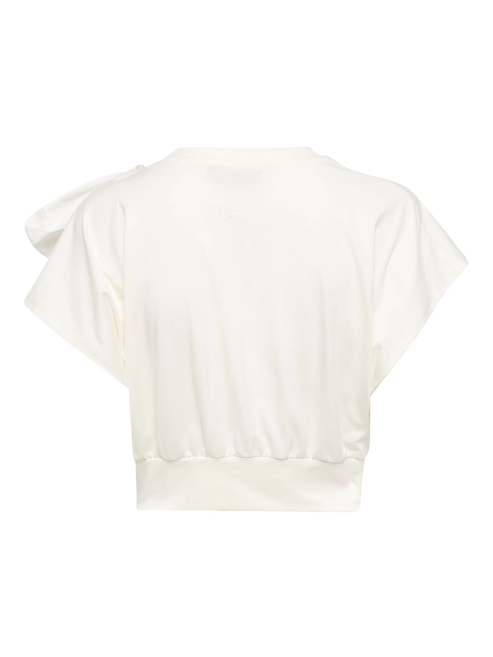 Cropped T-Shirt With Shoulder Rib