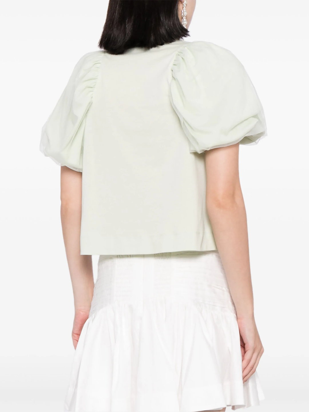 Cropped Ruched Bow T-Shirt