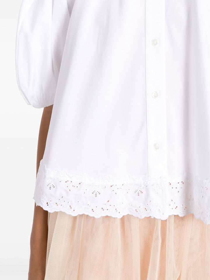 Cropped Puff Sleeve Shirt