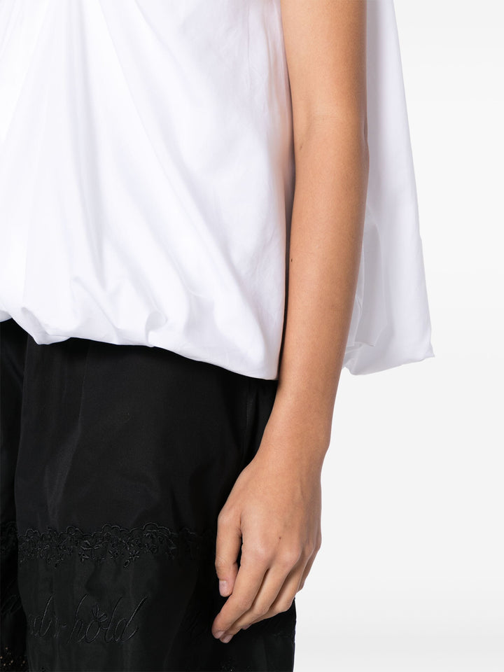 Cap Sleeve Ruched Bow Top