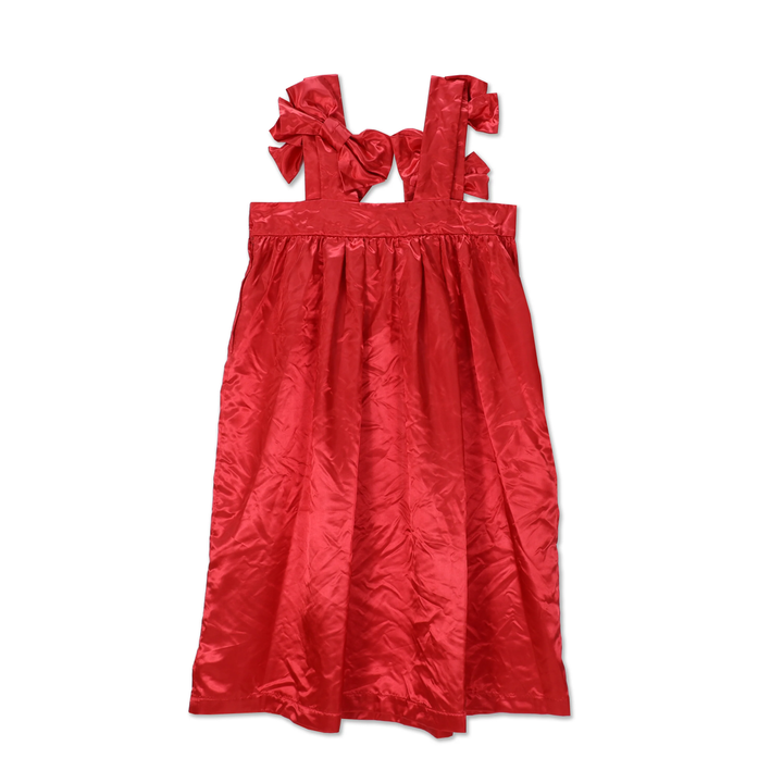 Ribbon-Detailing Satin Pinafore