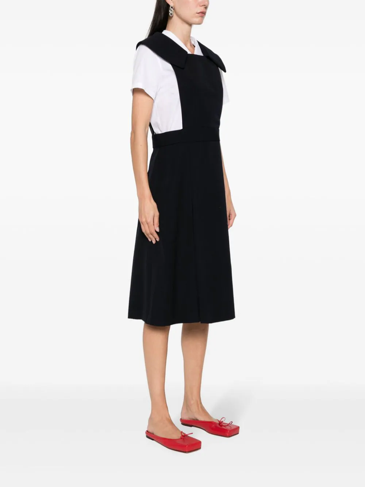 Square Collar Wool Pinafore