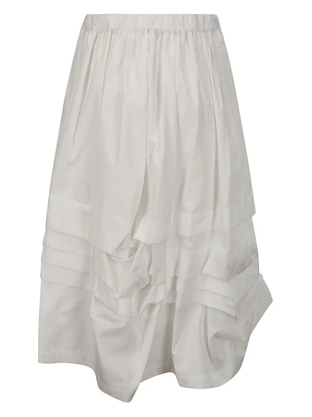 Ruched Midi Cotton Skirt