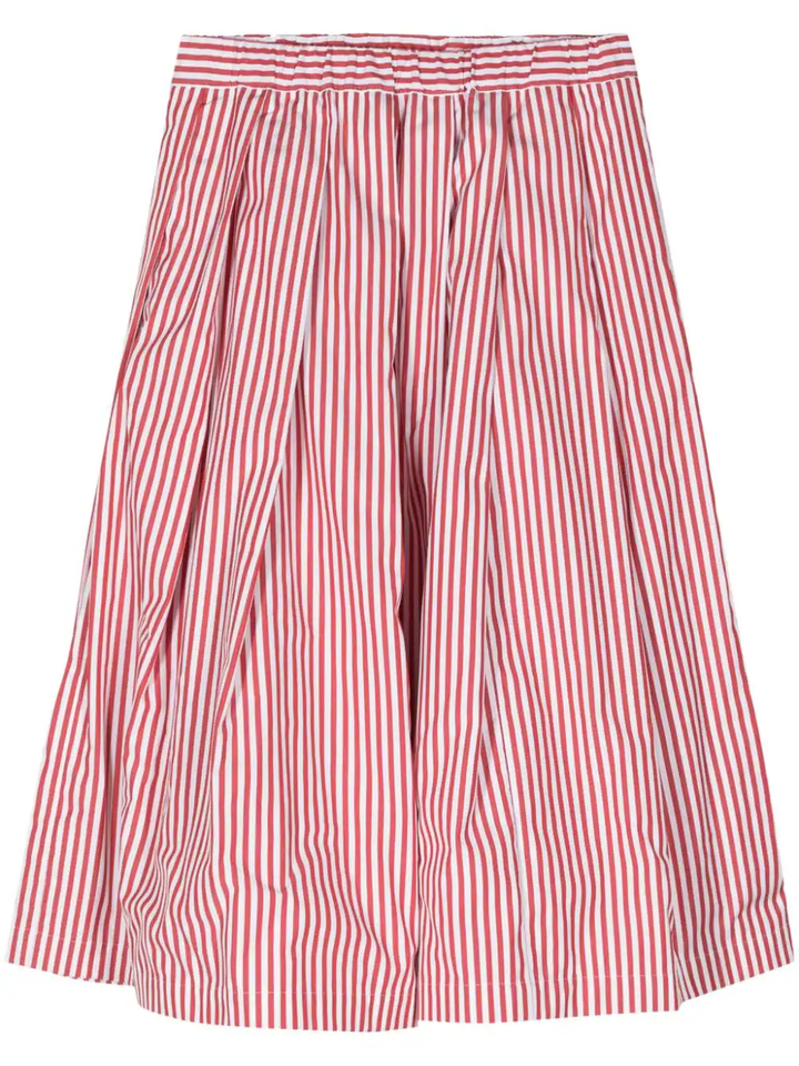 Stripe Pleated Skirt