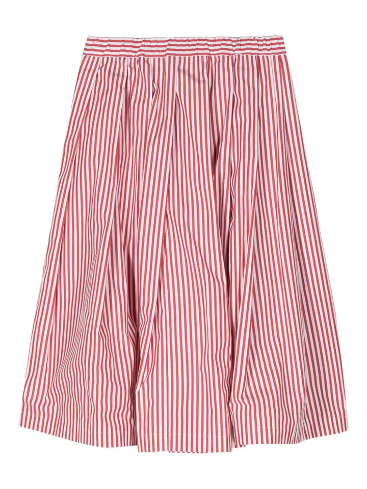 Stripe Pleated Skirt