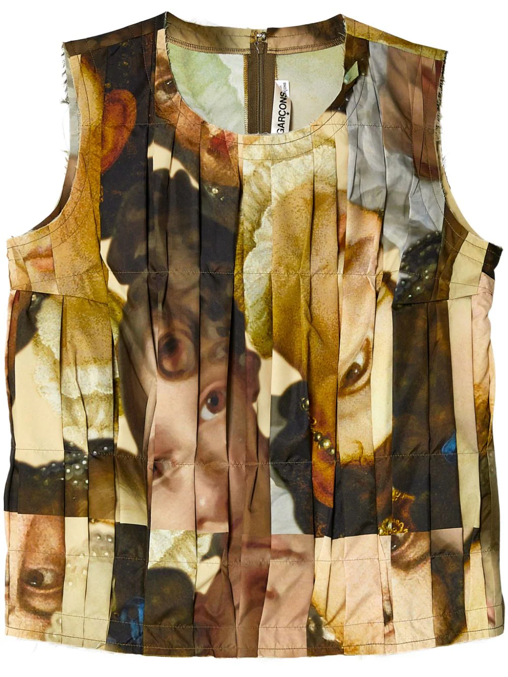 Sleeveless Habutai Face Print Top