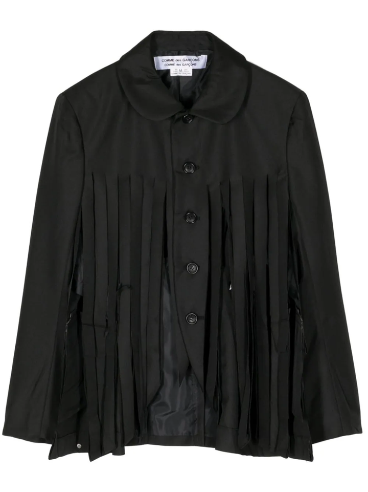 Single-Breasted Fringe Midi Jacket