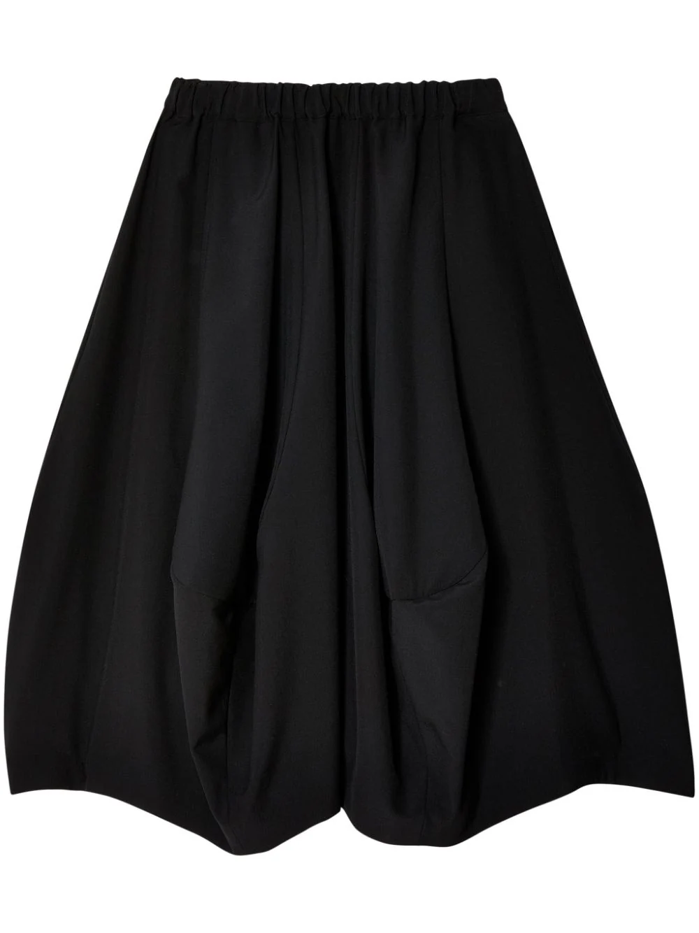 Elastic-Waist Flared Midi Skirt