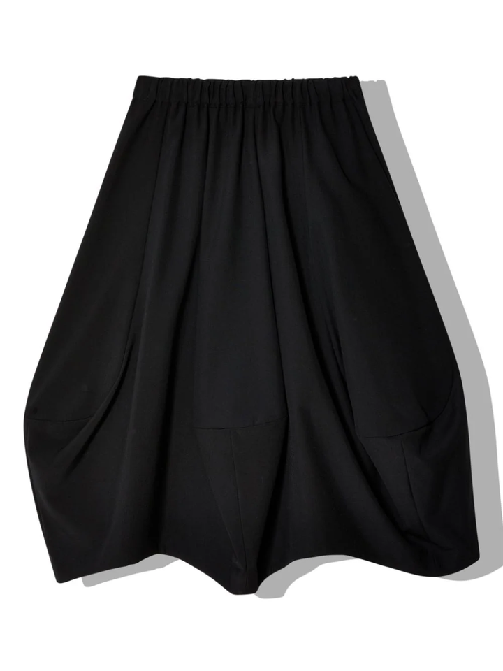 Elastic-Waist Flared Midi Skirt