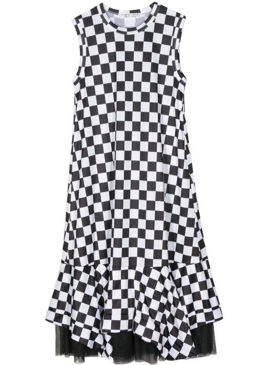 Sleeveless Check Pattern Dress