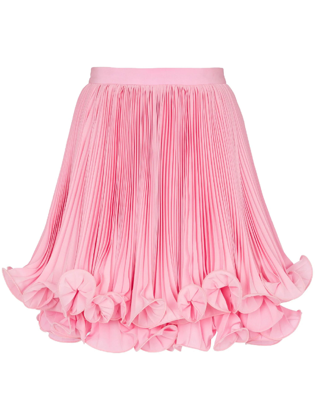 Pleated Light Crepe Short Skirt
