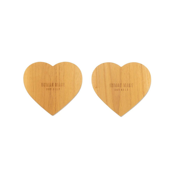 Heart Wood Coaster Set 2 Pieces