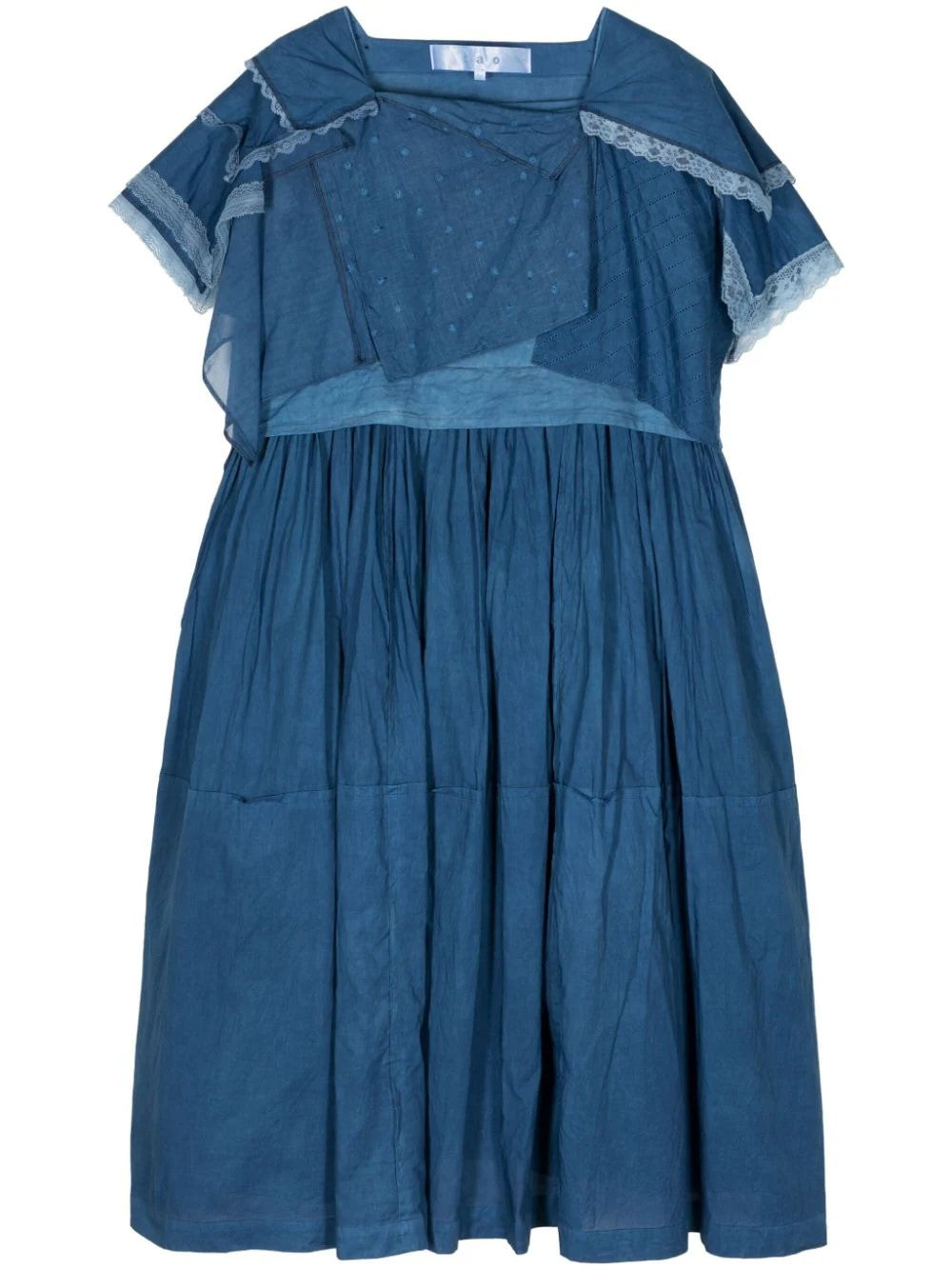 Cotton Linen Cloth Mix Indigo Dress