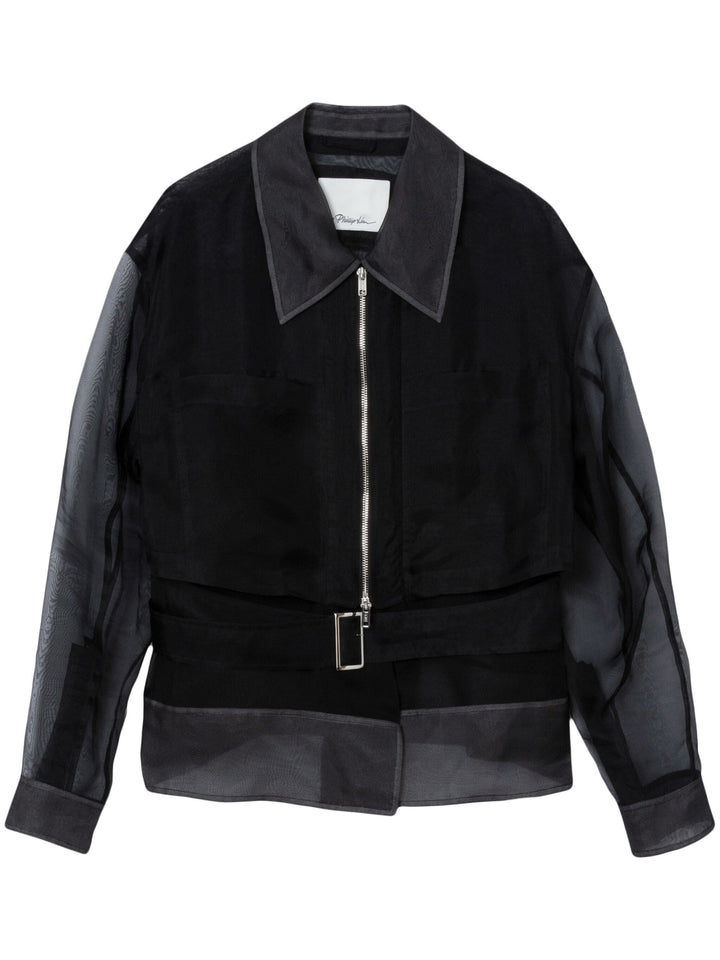 Organza Double Layered Belted Jacket