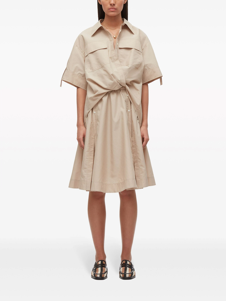 Draped Shirt Dress