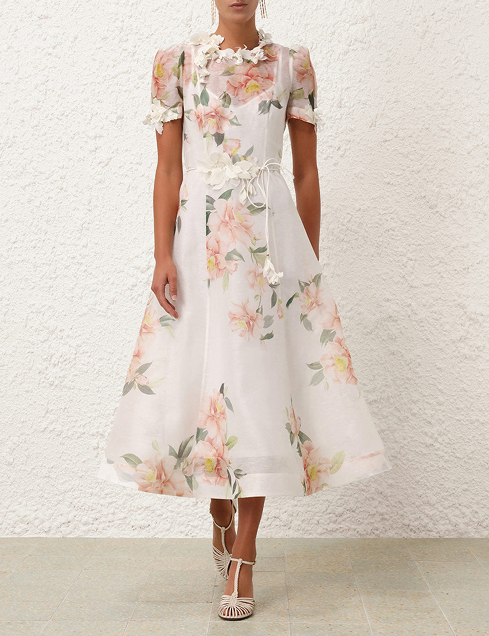 zimmermann natura liftoff flower midi dress Natura Liftoff Flower Midi Dress