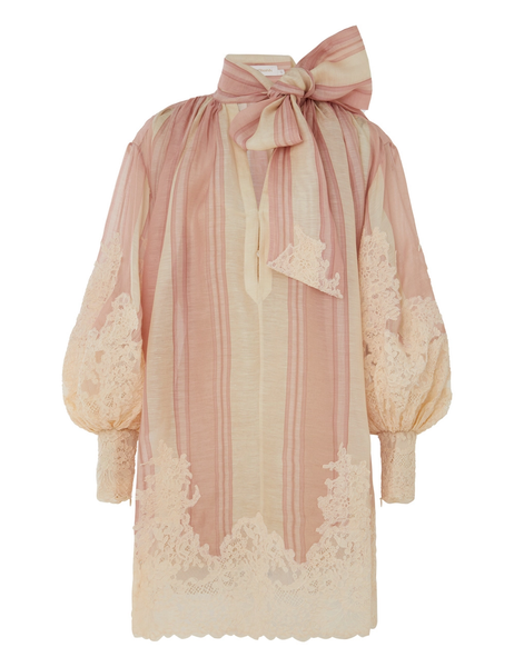 zimmermann - Natura Lace Edge Tie Mini Dress