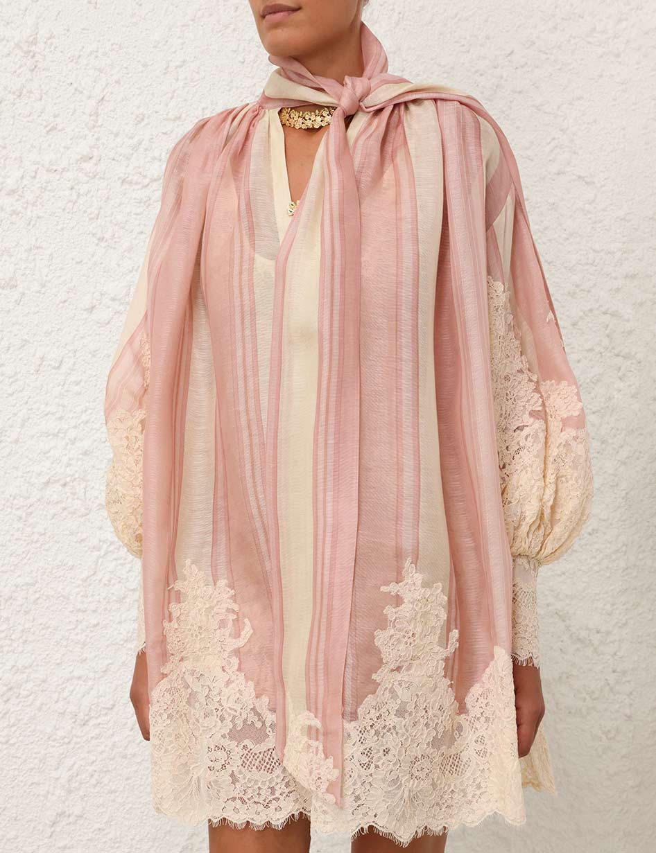 Natura Lace Edge Tie Mini Dress – Club21.com