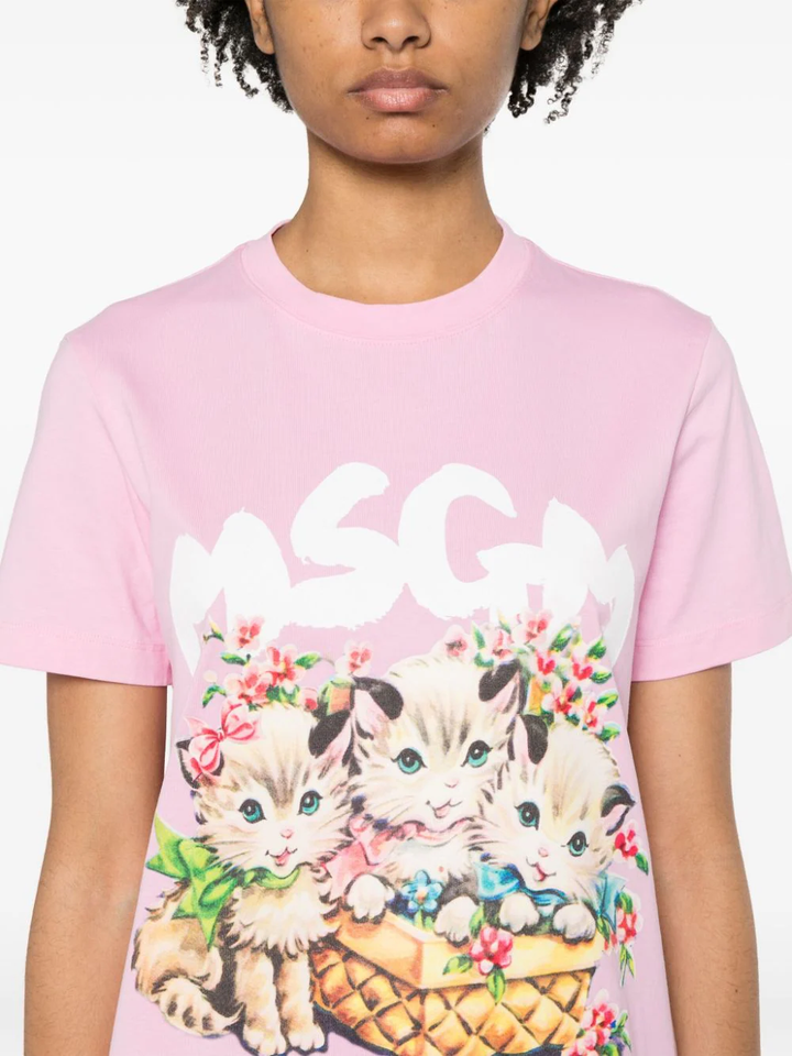 Fairytale Cats Print T-Shirt