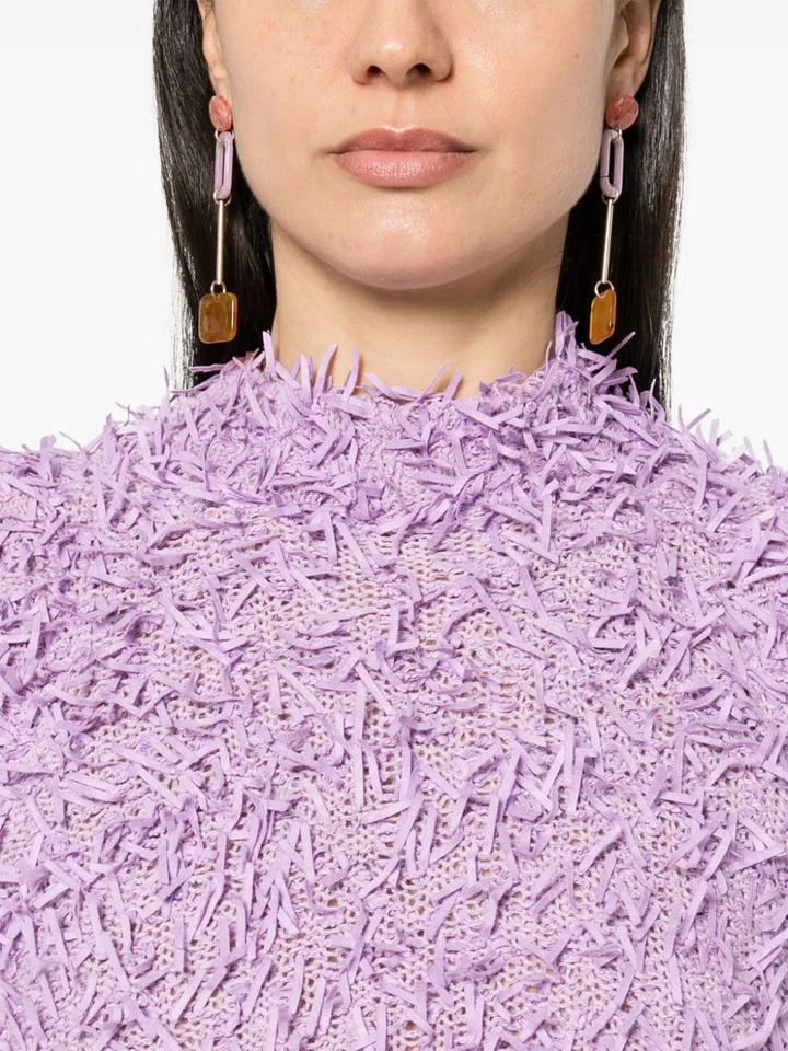 Purple Fluffy Knit Top