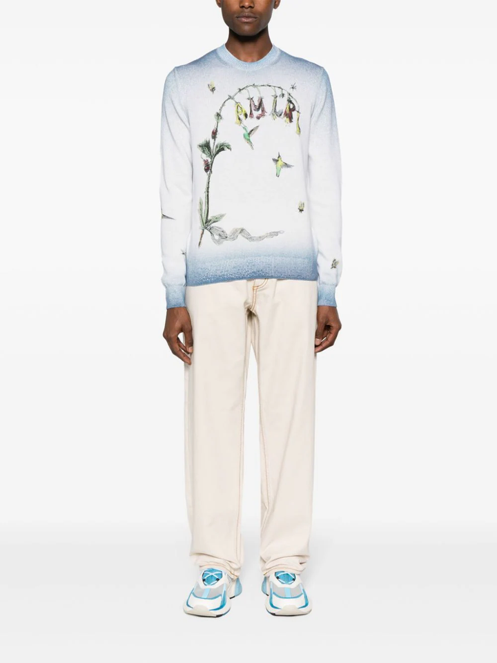 Embroidered Hummingbird Crewneck Sweatshirt