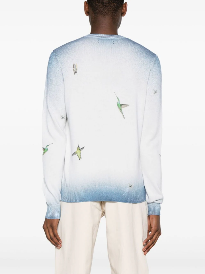 Embroidered Hummingbird Crewneck Sweatshirt