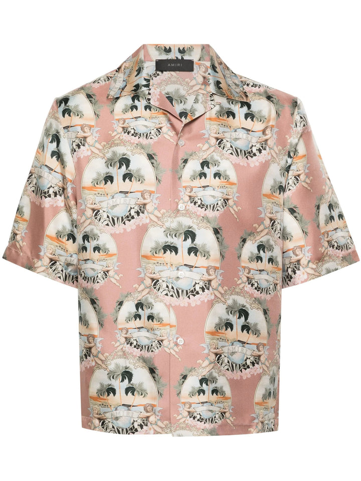 All Over Palm Bowling Shirt