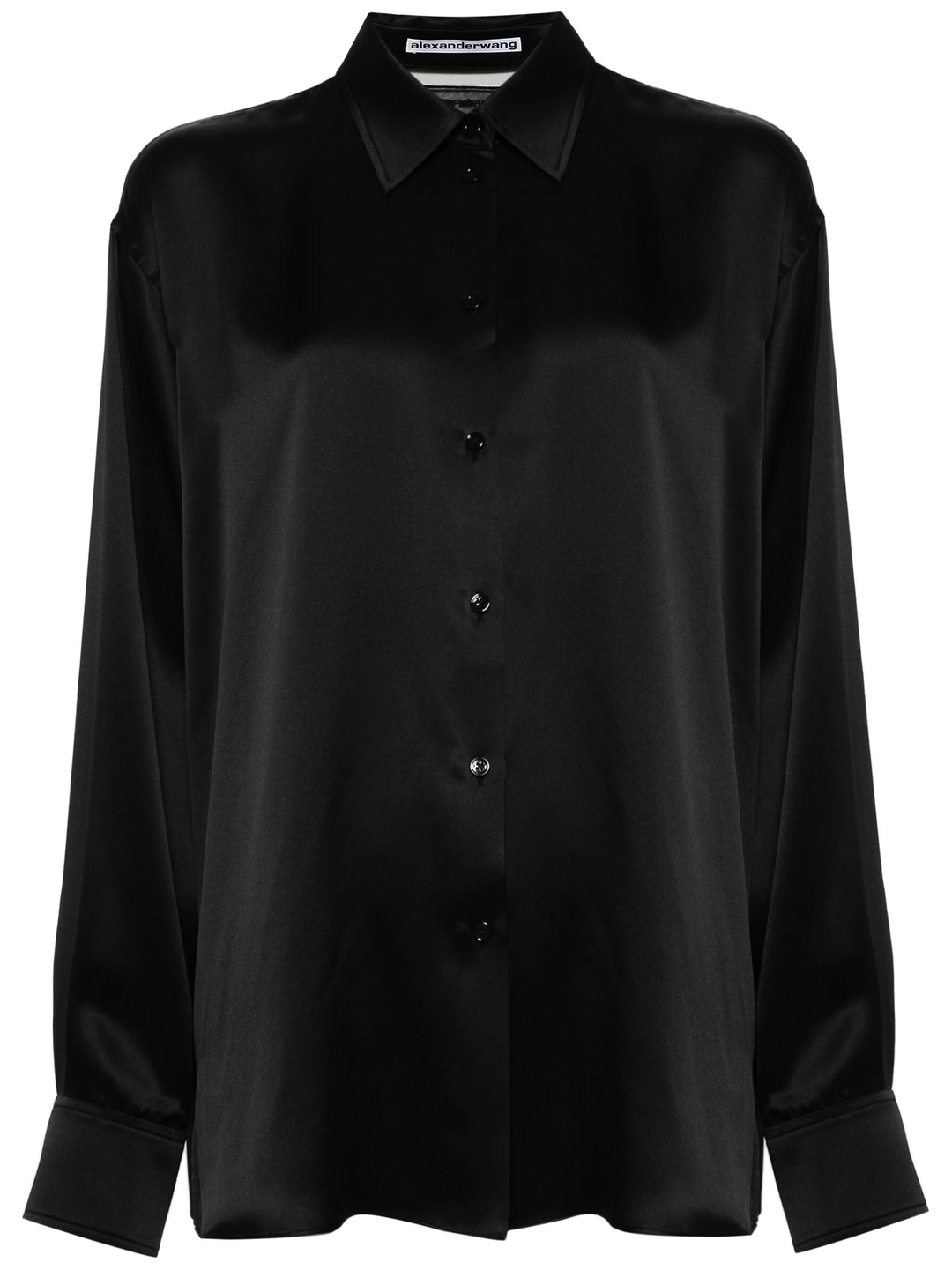 Logo Cutout Shirt In Silk Charmeuse