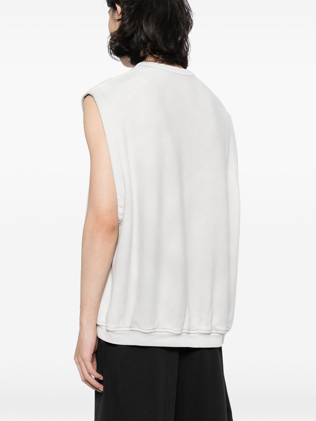 Crew Neck Vest With Pigment Wash