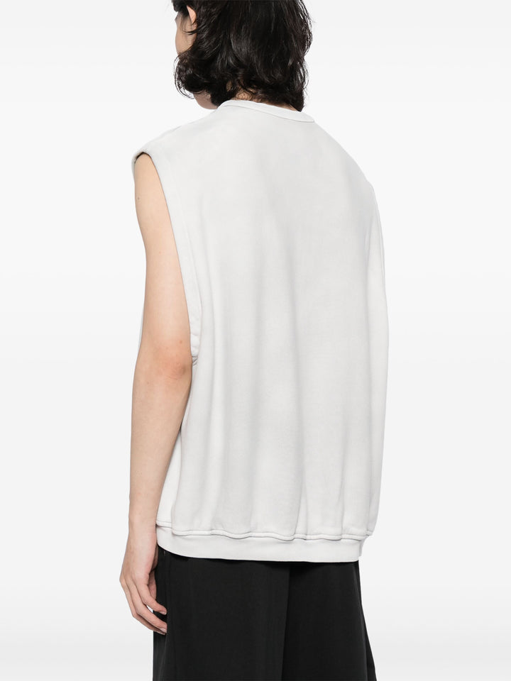 Crew Neck Vest With Pigment Wash