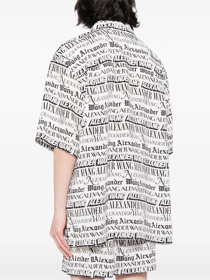 Newspaper Print Camp Shirt