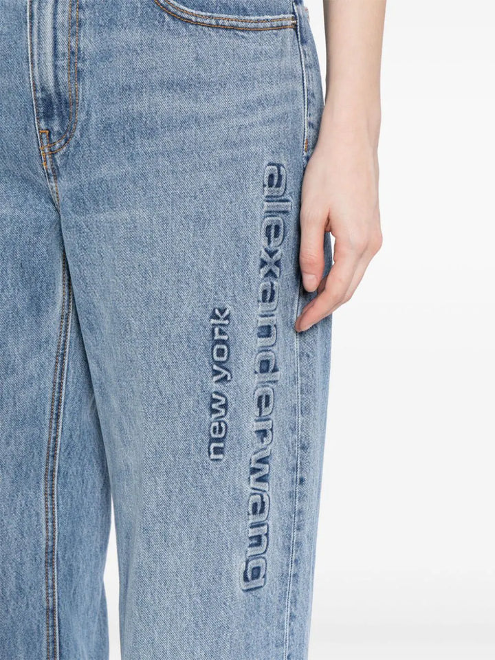 EZ Mid Rise Jean With Embossed Logo