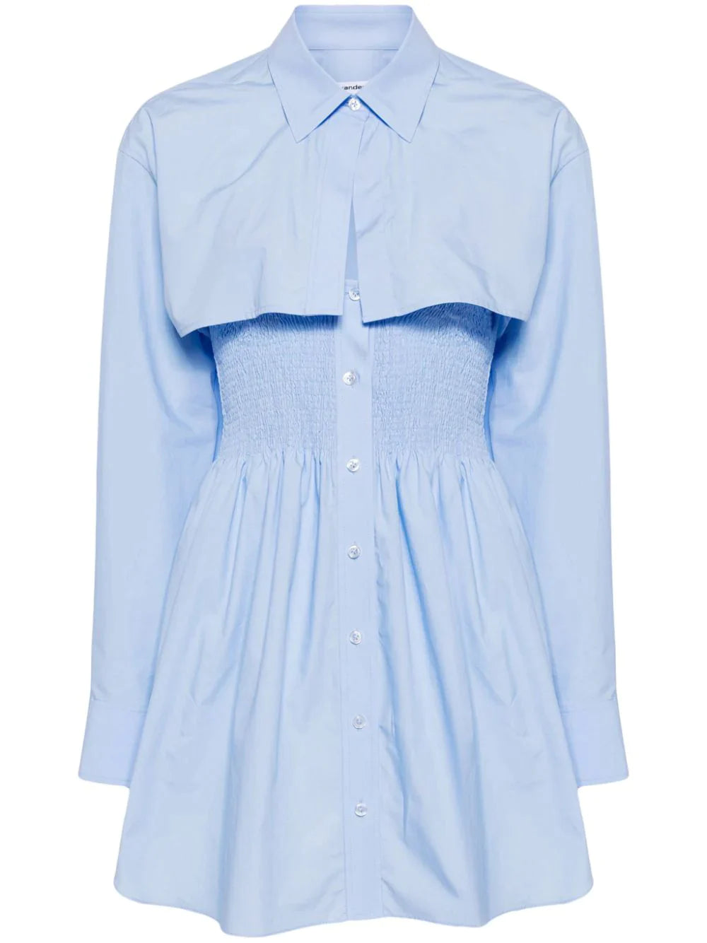 Smocked Mini Dress With Overshirt