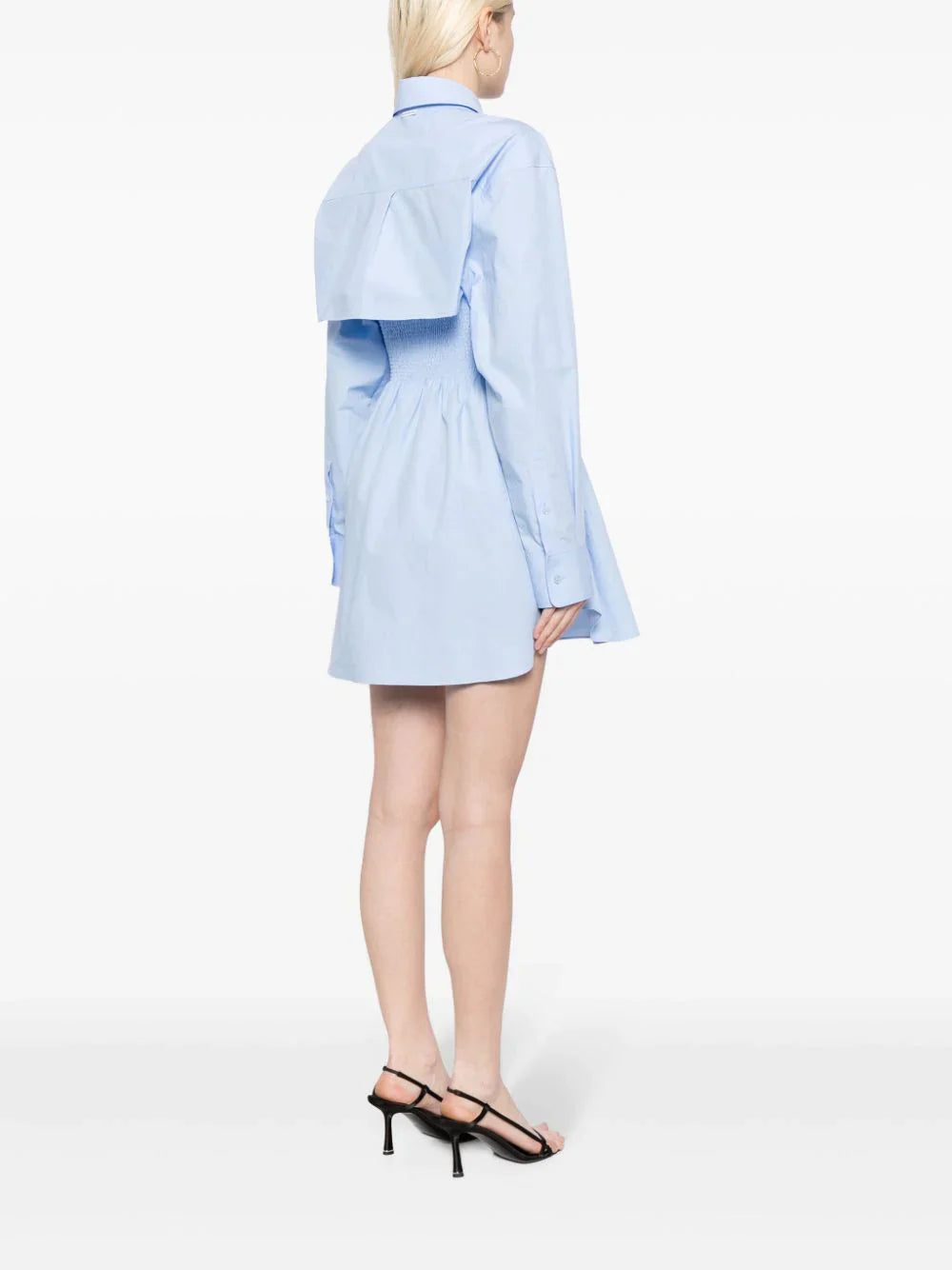 alexander wang smocked mini dress with overshirt (Women) Alexander Wang Smocked Mini Dress with Overshirt Black Long Sleeve 4WC2246263001