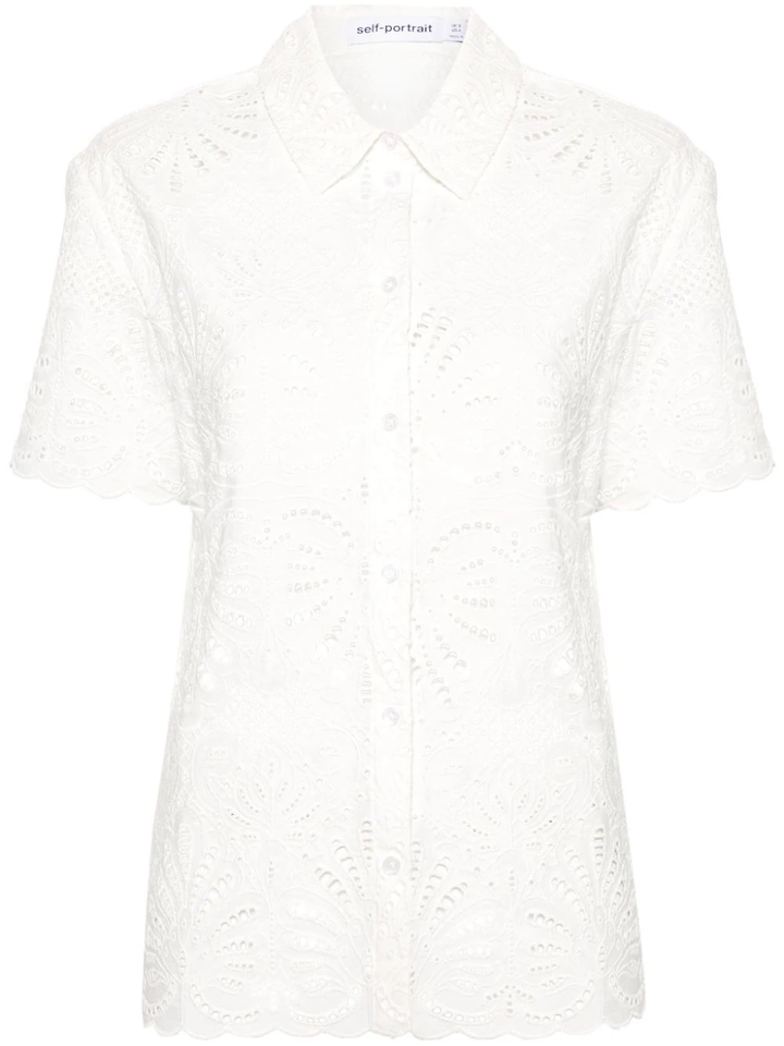 White Cotton Embroidery Top