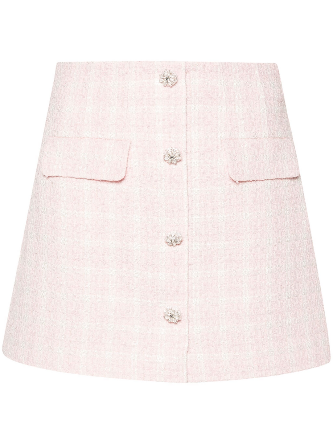 Pink boucle mini skirt deals