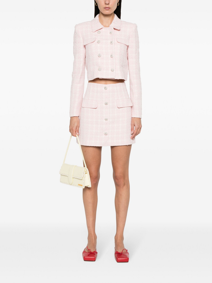 Pink Boucle Mini Skirt