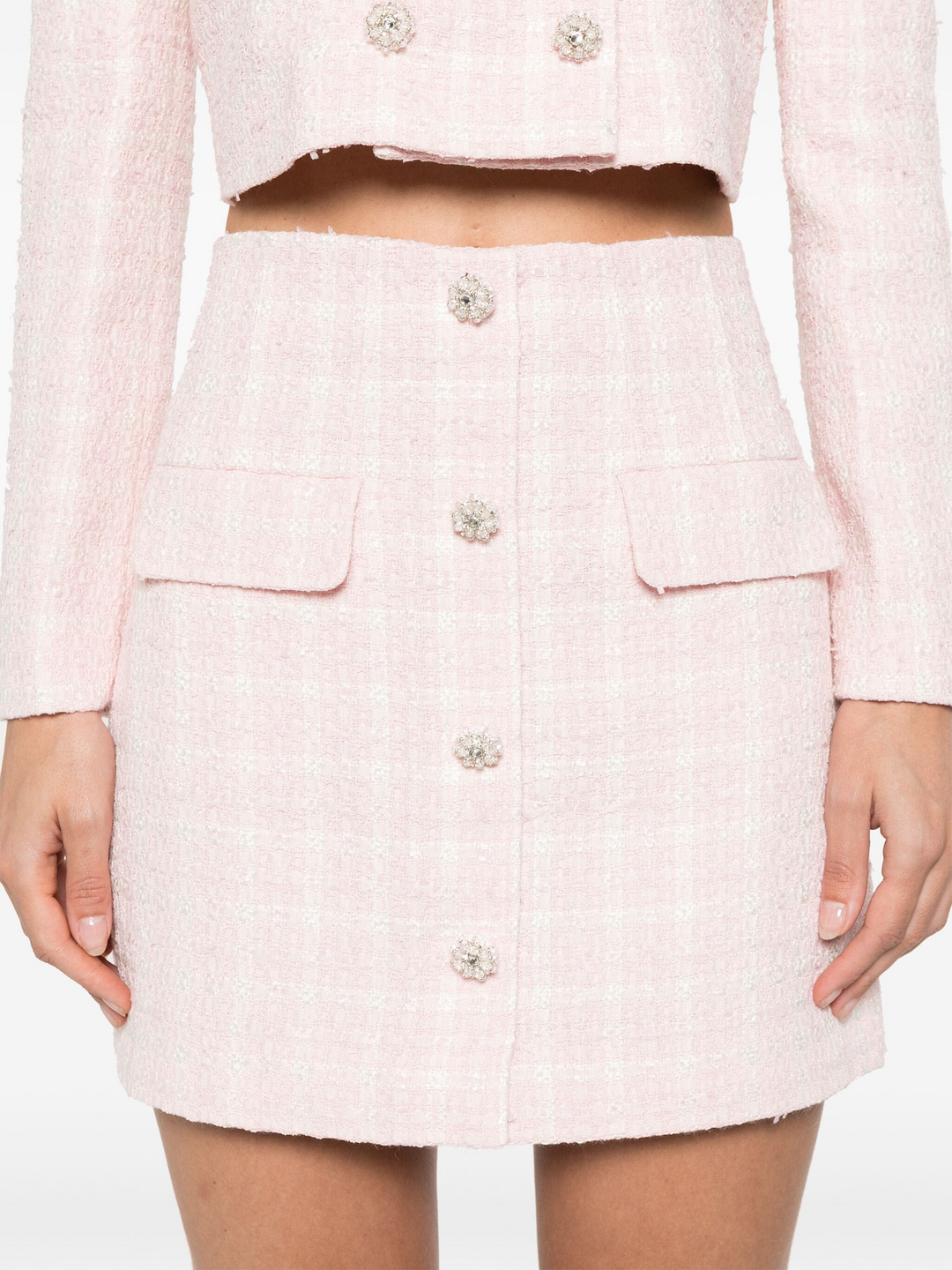 Pink Boucle Mini Skirt