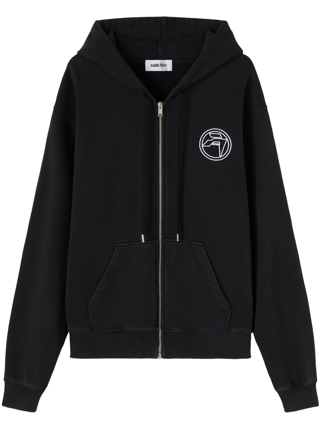 Embroidered Emblem Zip Up Sweater