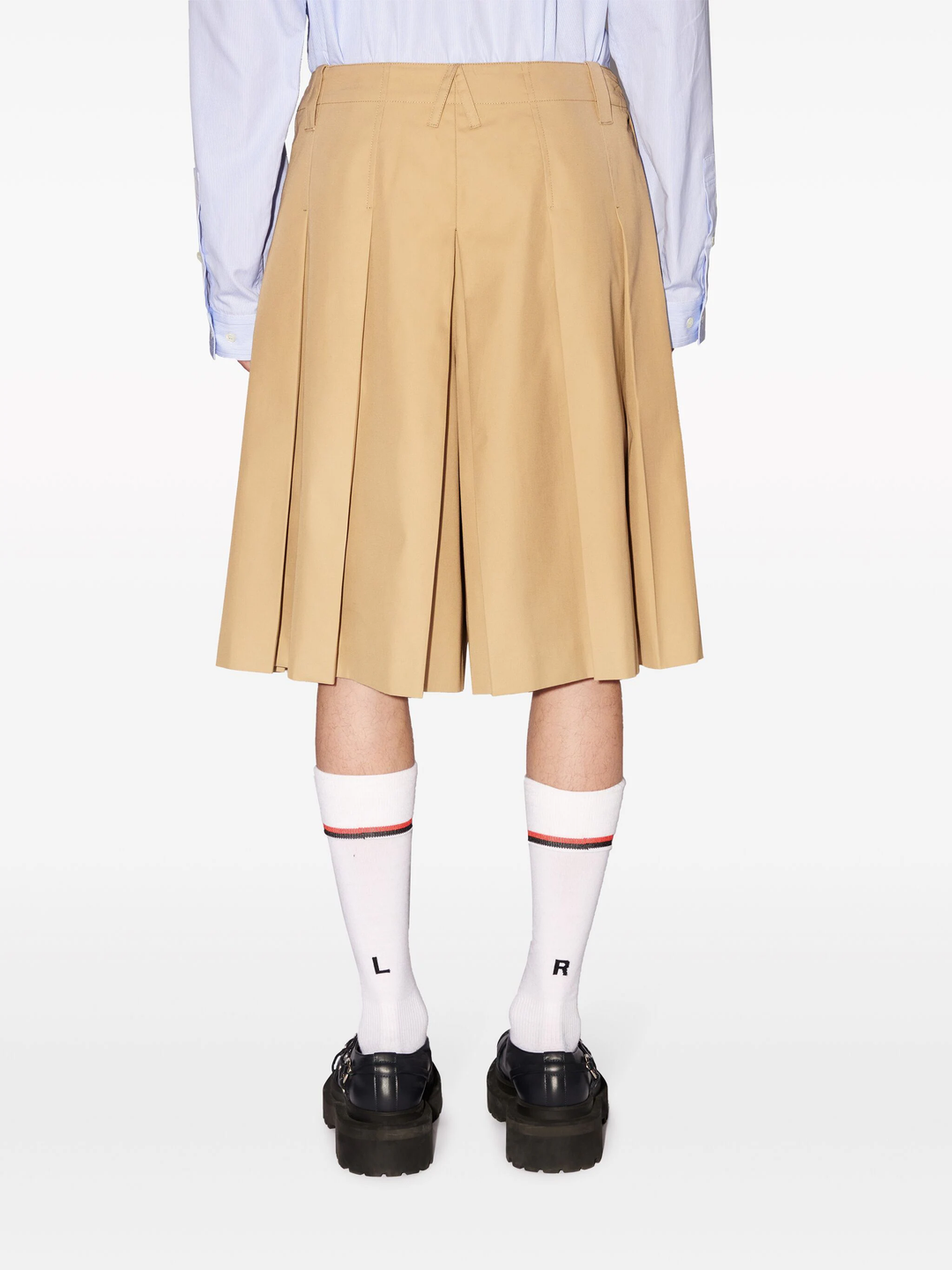 Cotton Pleated Short Pants