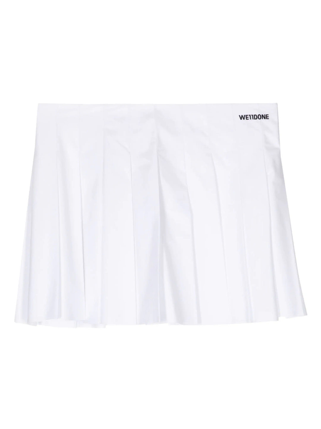White Womens Box Pleated Mini Skirt