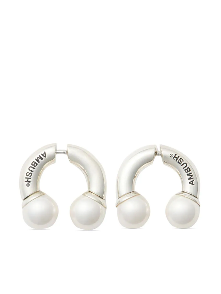 Pearl Barbell Earrings