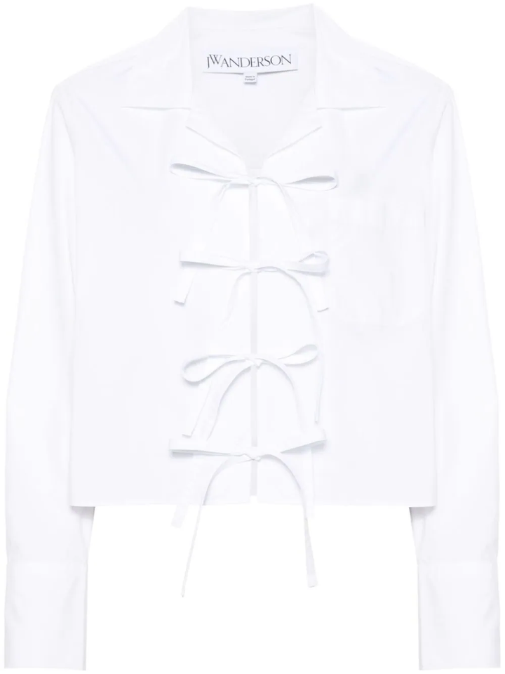Bow Tie Cropped Shirt
