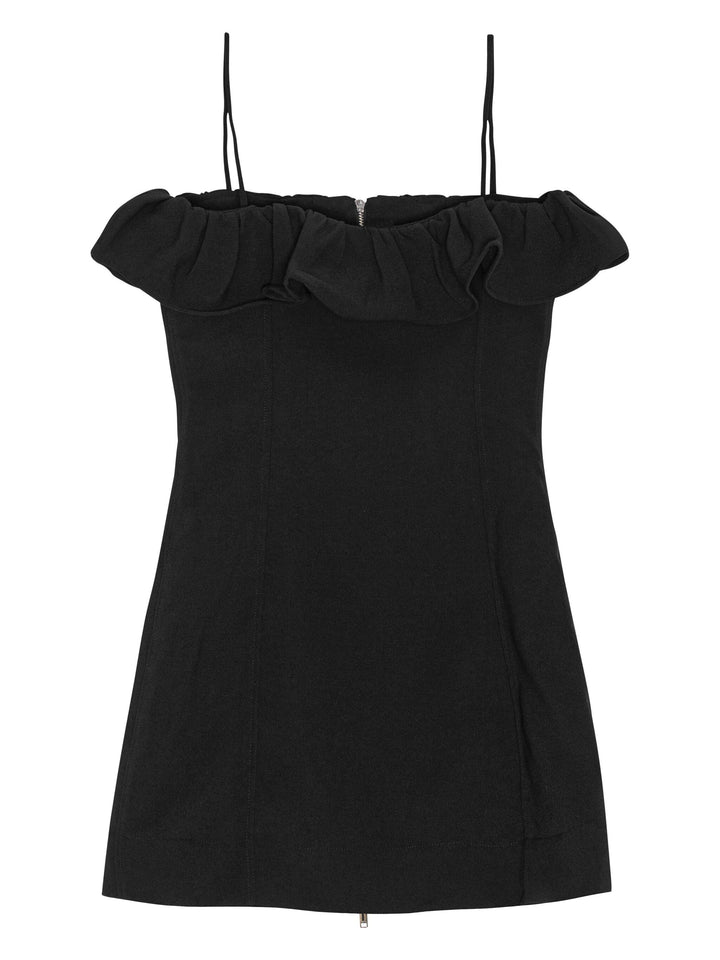 Bonded Crepe Strap Mini Dress